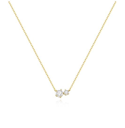  Fairy Dust - Link necklaces - Silver / 14kt GP - Zirconia - 45cm